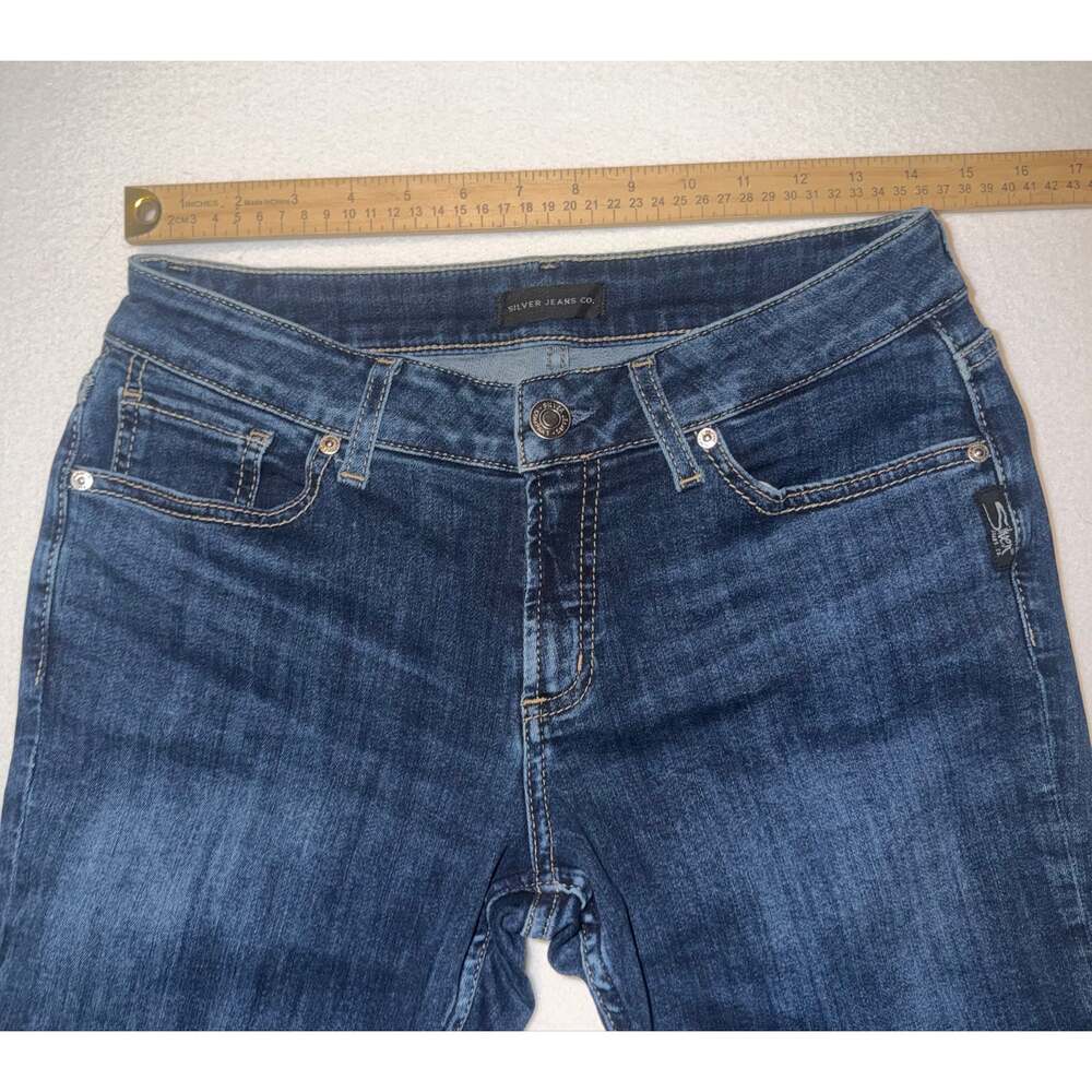 Silver jean CO women’s suki skinny crop blue jeans - Picture 4 of 16